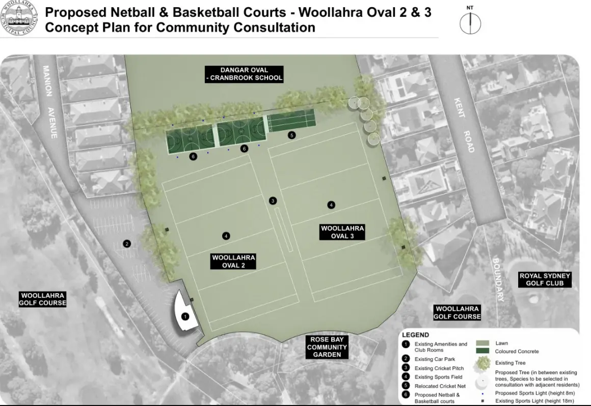 Woollahra Oval sports court plan